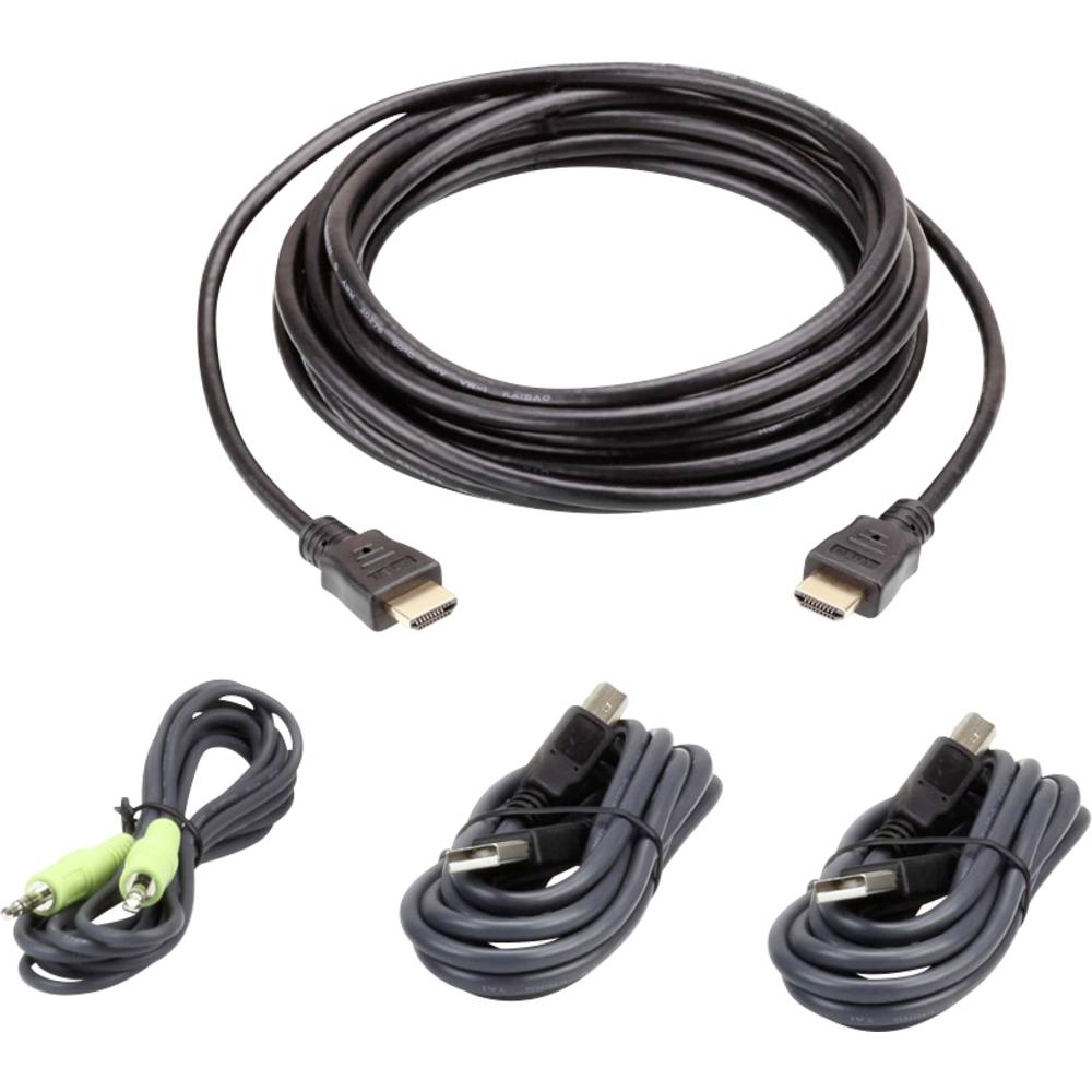 Aten 2L-7D03UHX4 toetsenbord-video-muis (kvm) kabel 3 m Zwart