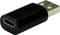 USB-C-zu-USB-A-Adapter, schwarz, flacher rechteckiger Körper mit zwei verschiedenen Anschlussenden, ermöglicht Verbindung zwischen Geräten unterschiedlicher USB-Typen.