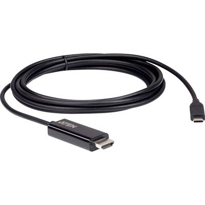 ATEN USB-C® / HDMI Adapterkabel USB-C® Stecker, HDMI-A Stecker 2.70 m Schwarz UC3238  USB-C®-Displaykabel