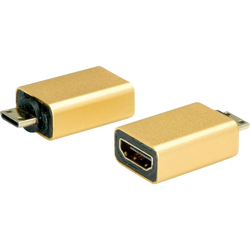 Roline 12.03.3154 Adapter [1x HDMI-stekker C mini 1x HDMI-bus] Goud