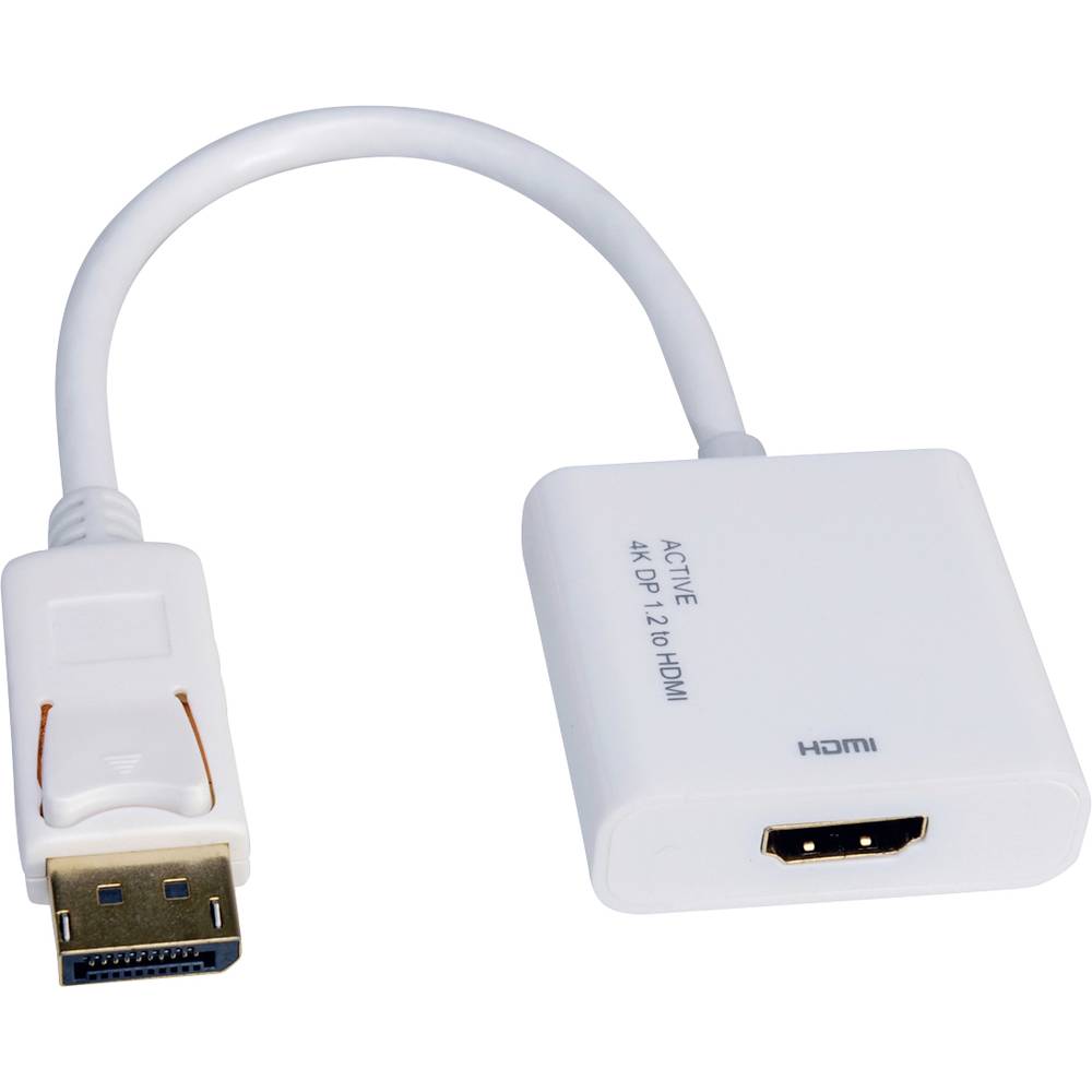 Roline DisplayPort Aansluitkabel 0.15 m 12.03.3160 Wit [1x DisplayPort stekker 1x HDMI-bus]