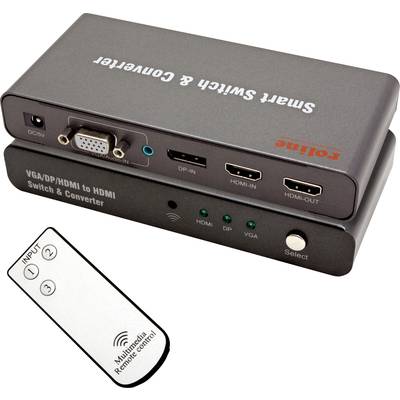 Roline 14.01.3568 HDMI / DisplayPort / VGA Adapter [1x HDMI®, DisplayPort, VGA - 1x HDMI®] Schwarz  0 m