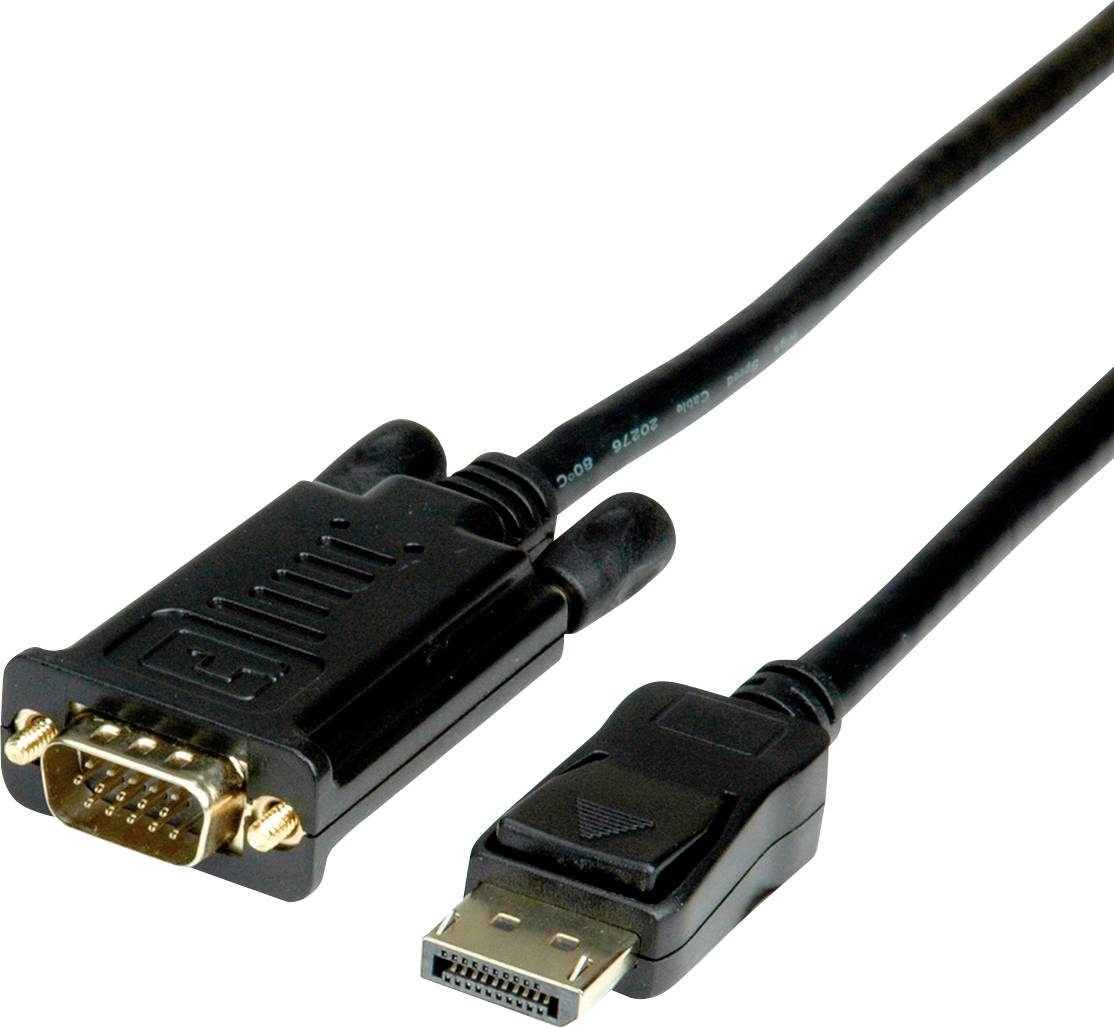 ROLINE Kabel DisplayPort-VGA, DP ST - VGA ST, schwarz, 1 m