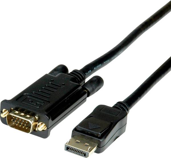 VALUE Kabel DisplayPort-VGA, DP ST - VGA ST, schwarz, 3 m