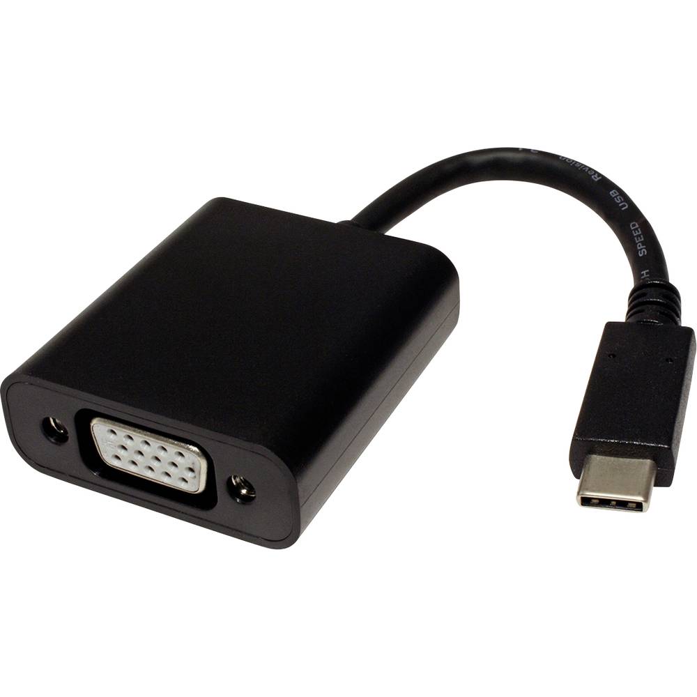 Value 12.99.3200 Adapterkabel [1x USB-C stekker 1x VGA-bus] Zwart 0.10 m