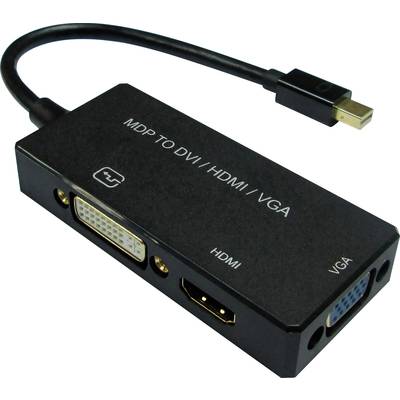 Value Mini-DisplayPort / DVI Adapterkabel Mini DisplayPort Stecker, DVI-I 18+5pol. Buchse 0.10 m Schwarz 12.99.3154  Dis