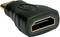'Schwarzer HDMI-Adapter mit Micro-HDMI-Stecker auf Standard-HDMI-Buchse, geeignet zum Verbinden von Geräten mit unterschiedlichen HDMI-Anschlüssen.'