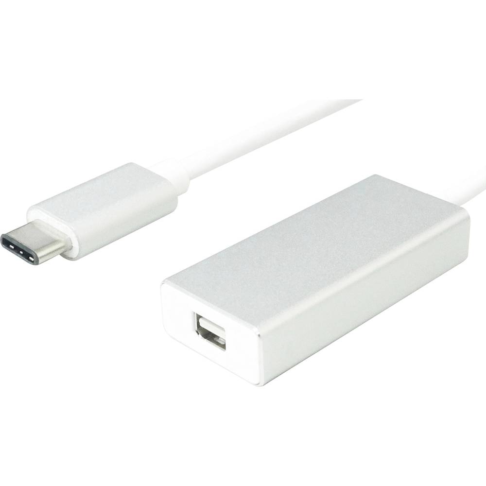 Value USB-C Aansluitkabel 0.10 m 12.99.3225 Zilver [1x USB-C stekker 1x Mini-DisplayPort bus]