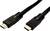 Zwei schwarze HDMI-Kabel mit Steckern, die zur digitalen Audio- und Videoübertragung verwendet werden.