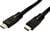 Zwei schwarze HDMI-Kabel mit Steckern, die für den Anschluss von digitalen Video- und Audiogeräten verwendet werden.