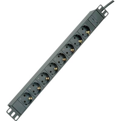 ROLINE 19" Steckdosenleiste 8fach, C14-Stecker, schwarz, 2 m