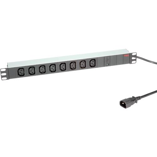 Thumbnail - ROLINE 19-Steckdosenleiste 8-fach C13 + C14-Stecker, 10A, Aluminium, 2 m