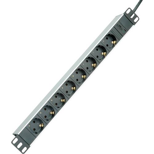 Thumbnail - ROLINE 19-Zoll-Steckdosenleiste 8fach + C14-Stecker, Aluminium, 2 m