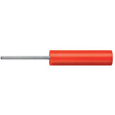 Roter zylinderförmiger Gummigriff mit silbernem Metallstab.