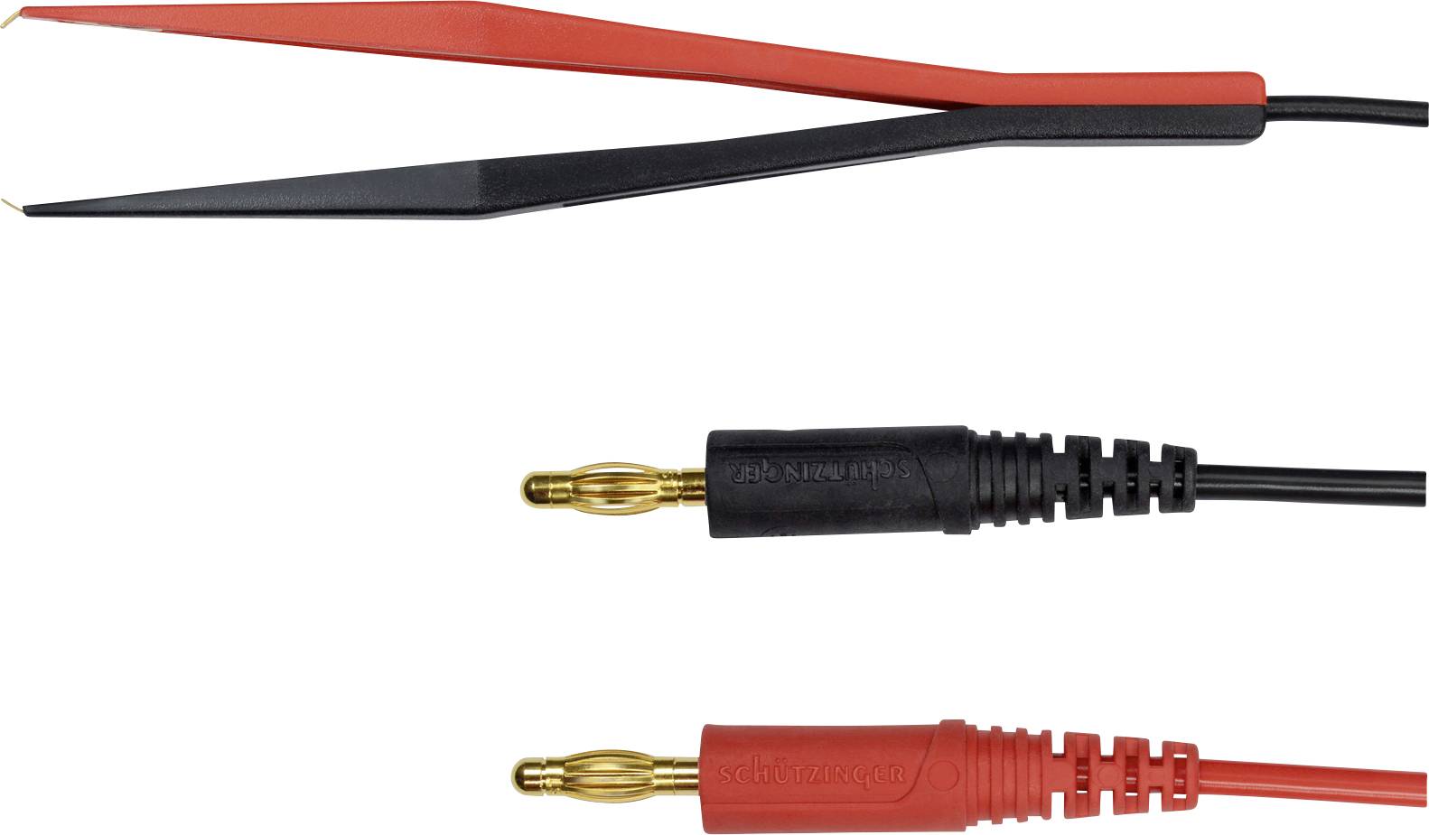 Schützinger Messleitung Stecker 4 mm Kelvin-Klemme 100.00 cm Schwarz/Rot 1 St.