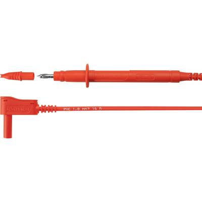 Rotes Testkabel mit abnehmbarem Schutzkappenstecker und 16 A Kennzeichnung.