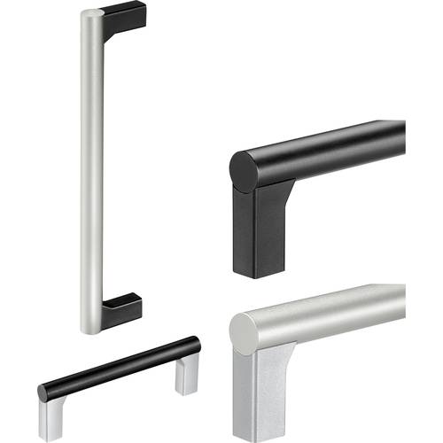 Rohde UR-12.200.B01 Universalgriff Schwarz, Silber (L x B x H) 212 x 12 x 37 mm 2 St.