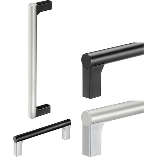 Rohde UR-15.055.B01 Universalgriff Schwarz, Silber (L x B x H) 70 x 15 x 43.5 mm 3 St.