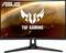 Ein ASUS TUF Gaming Monitor mit einem Weltraumthema als Hintergrundbild. Das ASUS-Logo ist sichtbar.