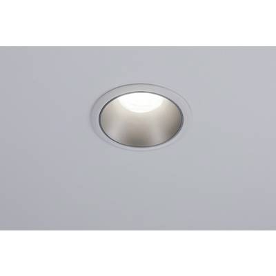 Eine runde, in die Decke eingelassene LED-Leuchte, die nach unten strahlt und eine gleichmäßige Beleuchtung bietet.