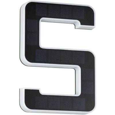 Der Buchstabe 'S' in 3D, mit einer schwarzen Oberfläche und weißen Kanten, zeigt ein modernes Design mit einem Fokus auf Solarplatten.