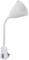 Weiße, moderne Leselampe mit flexiblem Hals und Steckdosenanschluss. Geeignet für platzsparende Beleuchtung neben Betten oder Schreibtischen.