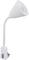 Weiße, wandmontierbare Leselampe mit flexiblem Schwanenhals und integriertem Schalter. Ideal für gezieltes Licht beim Lesen.
