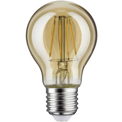 Eine Glühbirne mit sichtbarem Glühdraht und E27-Sockel. Sie ist transparent und leicht getönt.