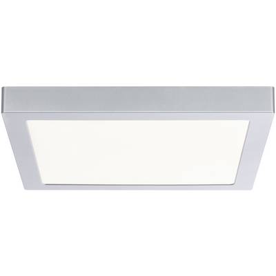 Quadratische LED-Deckenleuchte mit silbernem Rahmen und weißer Lichtfläche. Ideal für moderne Innenräume.