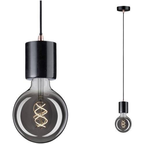 Paulmann Nordin 79751 Pendelleuchte LED E27 Schwarz, Marmor, Kupfer matt