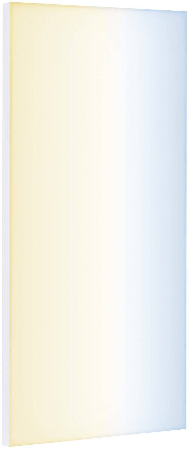 Rechteckige LED-Leuchte mit verlaufendem Licht von warmweiß zu kaltweiß, zur Beleuchtung oder Dekoration.