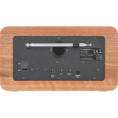 Albrecht DR 865 Tischradio DAB+, UKW AUX Barrierefrei, Inkl. Fernbedienung, Tastensperre, Weckfunktion Holz (dunkel)-7