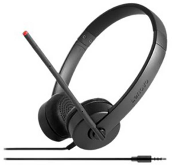 Lenovo Essential Stereo Analog  On Ear Headset kabelgebunden Stereo Schwarz  Headset Computer