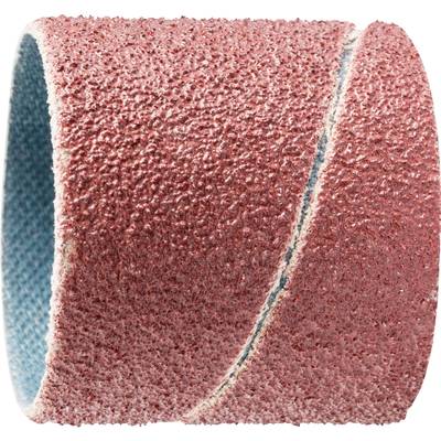 Rundschleifband mit grober Körnung, rosa, für Materialabtrag und Oberflächenbearbeitung von Metallen und Hartholz.