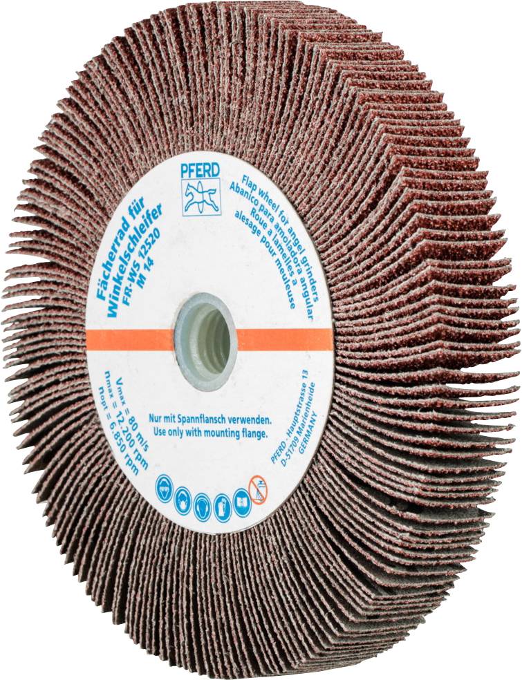 PFERD 44782504 PFERD Fächerräder für Winkelschleifer 125 x 20 mm Korund A 40 mit Gewinde M14 Du