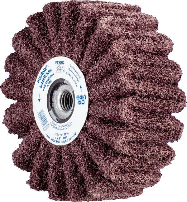 PFERD TOOLS 44642501 POLINOX  Vlies-Schleifrad PNG Ø 125 x 50 mm Gewinde M14 A 100 für Feinschliff & Finish 125 mm  2 St.