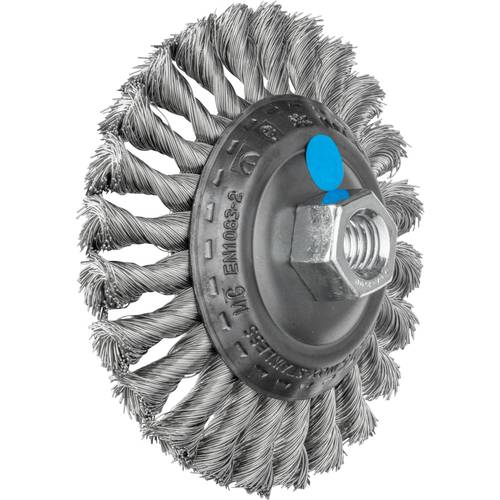 PFERD TOOLS Kegelbürste gezopft KBG Ø 115 x 15 mm M14 Edelstahl-Draht-Ø 0,35 für Winkelschleifer POS KBG 11515/M14 INOX ...