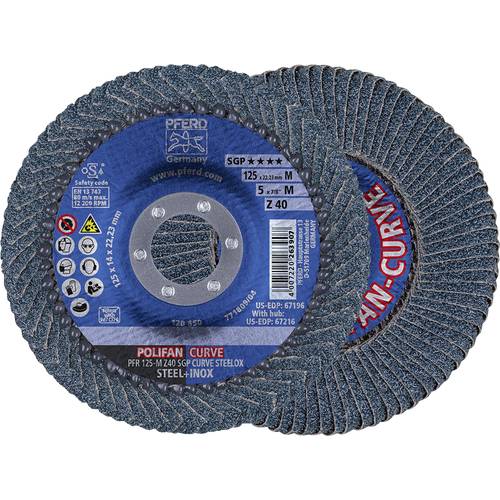 Thumbnail - PFERD TOOLS 69398197 PFR 125-M Z 40 SGP CURVE STEELOX Fächerschleifscheibe Durchmesser 125 mm 2 St.