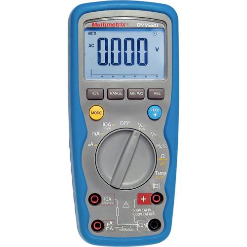 Multimetrix DMM 220 Hand-Multimeter kalibriert (DAkkS-akkreditiertes Labor) digital Wasserdicht (IP67) CAT III 1000 V, C...