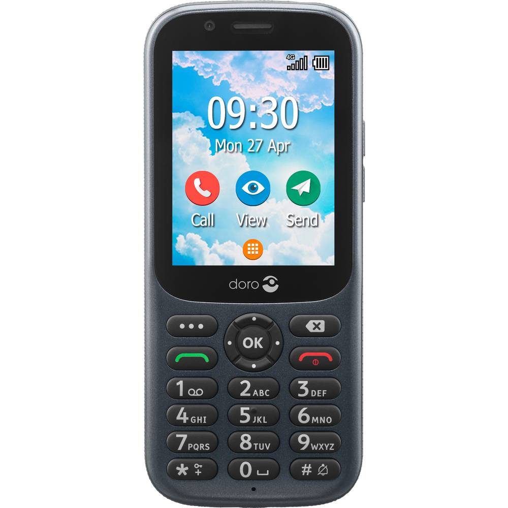 Primo by DORO 730X Senioren mobiele telefoon IP54, SOS-knop Grafiet