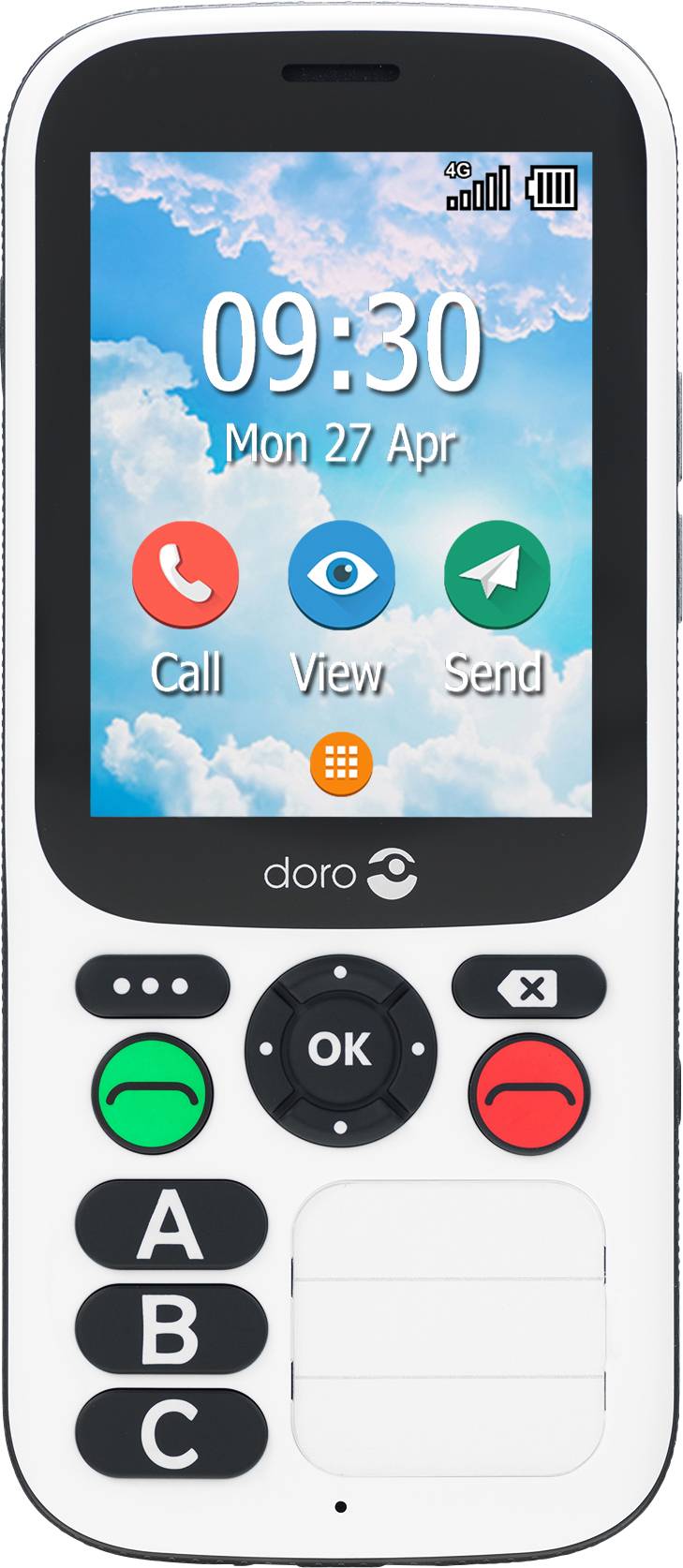 DORO Primo by DORO 780X Senioren-Handy IP54, SOS Taste Schwarz, Weiß