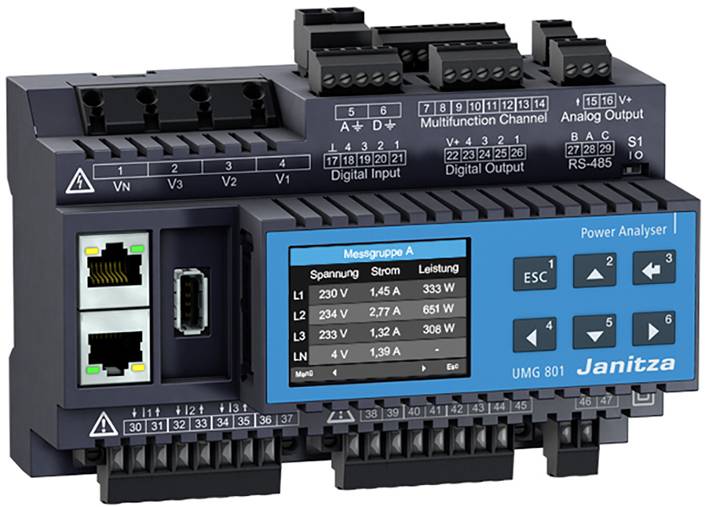 JANITZA Modular UMG 801 Basisgerät 8TE erweiterbarer Netzanalysator 5231003