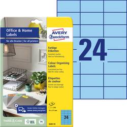 Image of Avery-Zweckform 3449-10 Etiketten 70 x 37 mm Papier Blau 240 St. Permanent Universal-Etiketten 10 Blatt DIN A4