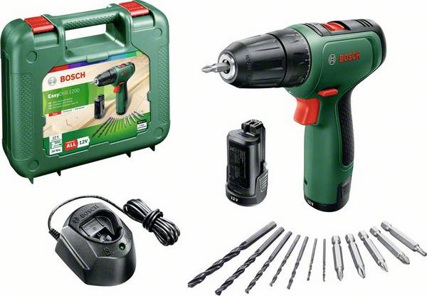 Bosch Home and Garden EasyDrill 1200 -Akku-Bohrmaschine 12 V inkl. 2. Akku, inkl. Koffer, inkl. Ladegerät