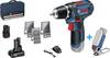 Bosch Professional GSR 12V-15 + GLI DeciLED Akku-Bohrschrauber 12 V 2 Ah, 4 Ah Li-Ion inkl. Akku-Lampe, inkl. 2. Akku, mit Zubehör, inkl. Tasche