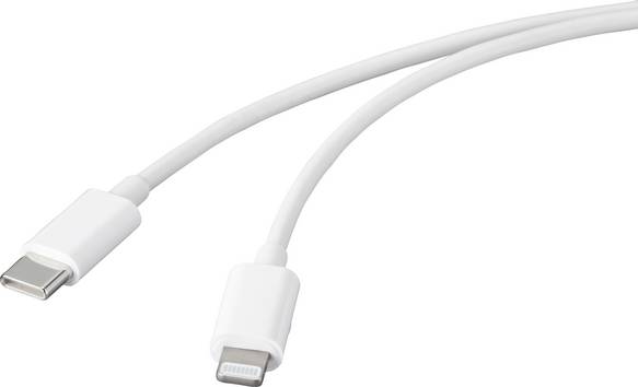Basetech USB-Kabel  USB 2.0 USB-C® Stecker, Apple Lightning Stecker 1.00 m Weiß  BT-2347613