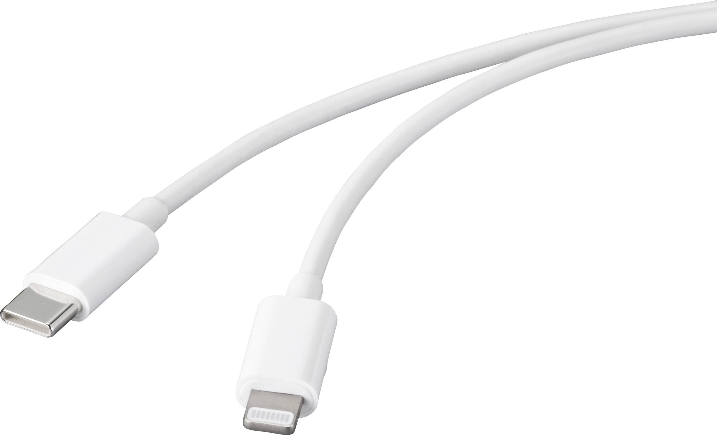 Renkforce USB-Kabel USB 2.0 USB-C® Stecker, Apple Lightning Stecker 1.00 m Weiß RF-5042728