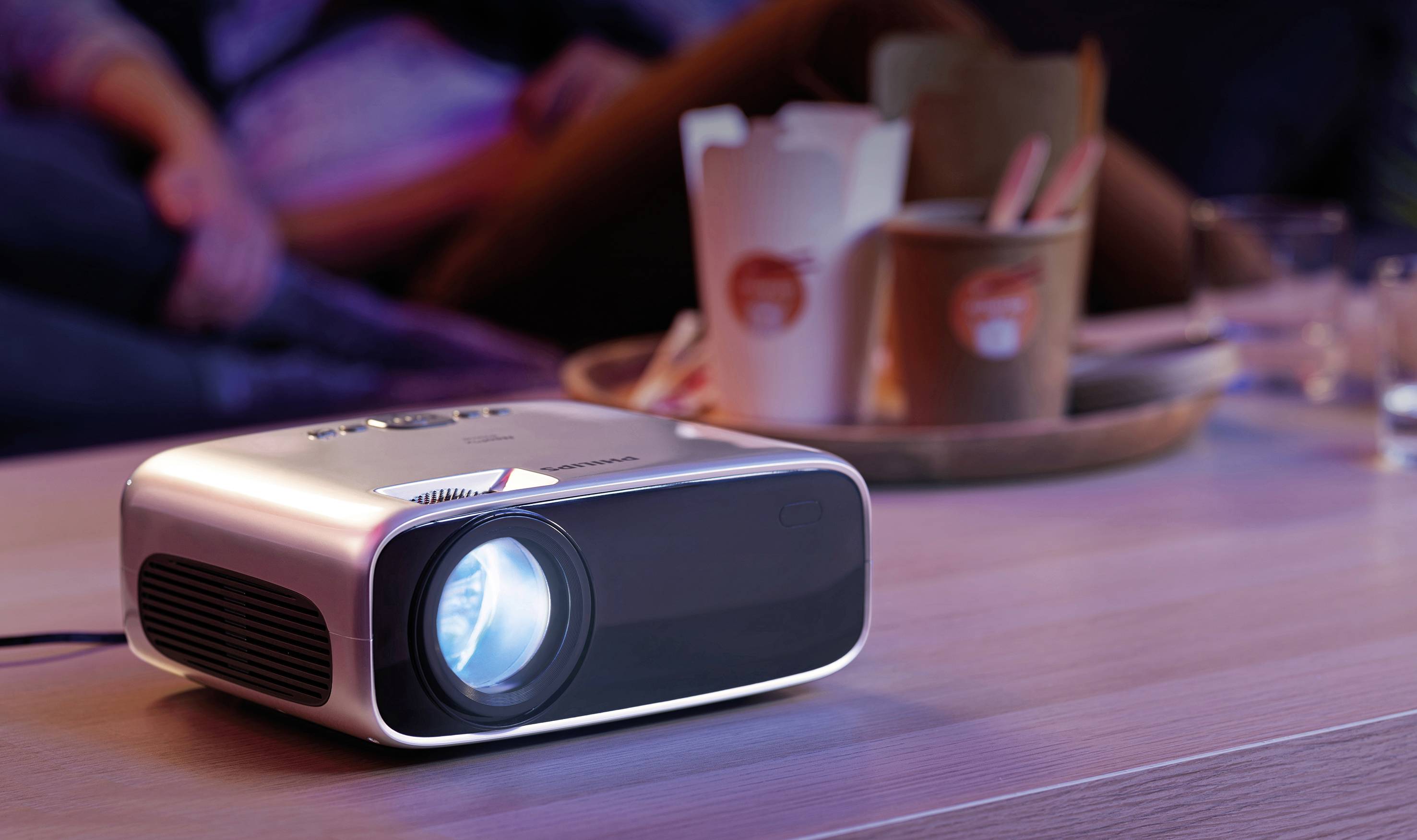 Philips Home Projector Beamer NeoPix Prime 2 LED 1280 x 720 WXGA Full HD, Integrierter Lautsprecher, WLAN-4