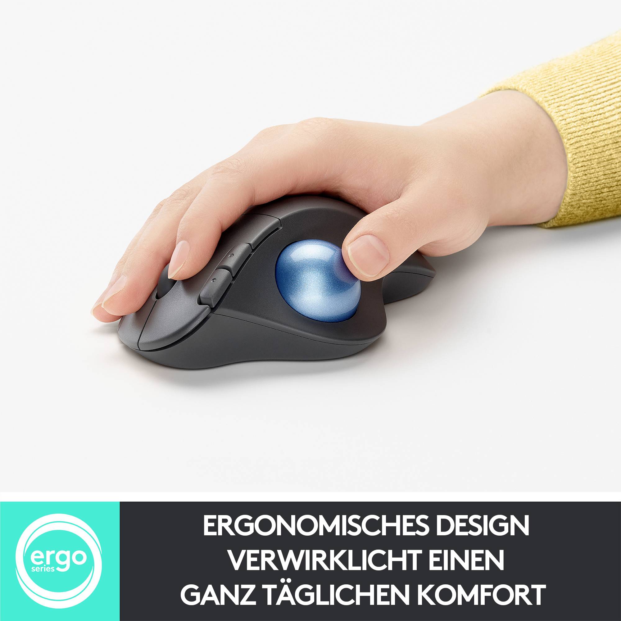 Logitech ERGO M575 Trackball Funk Optisch Schwarz 5 Tasten 2000 dpi Ergonomisch-11