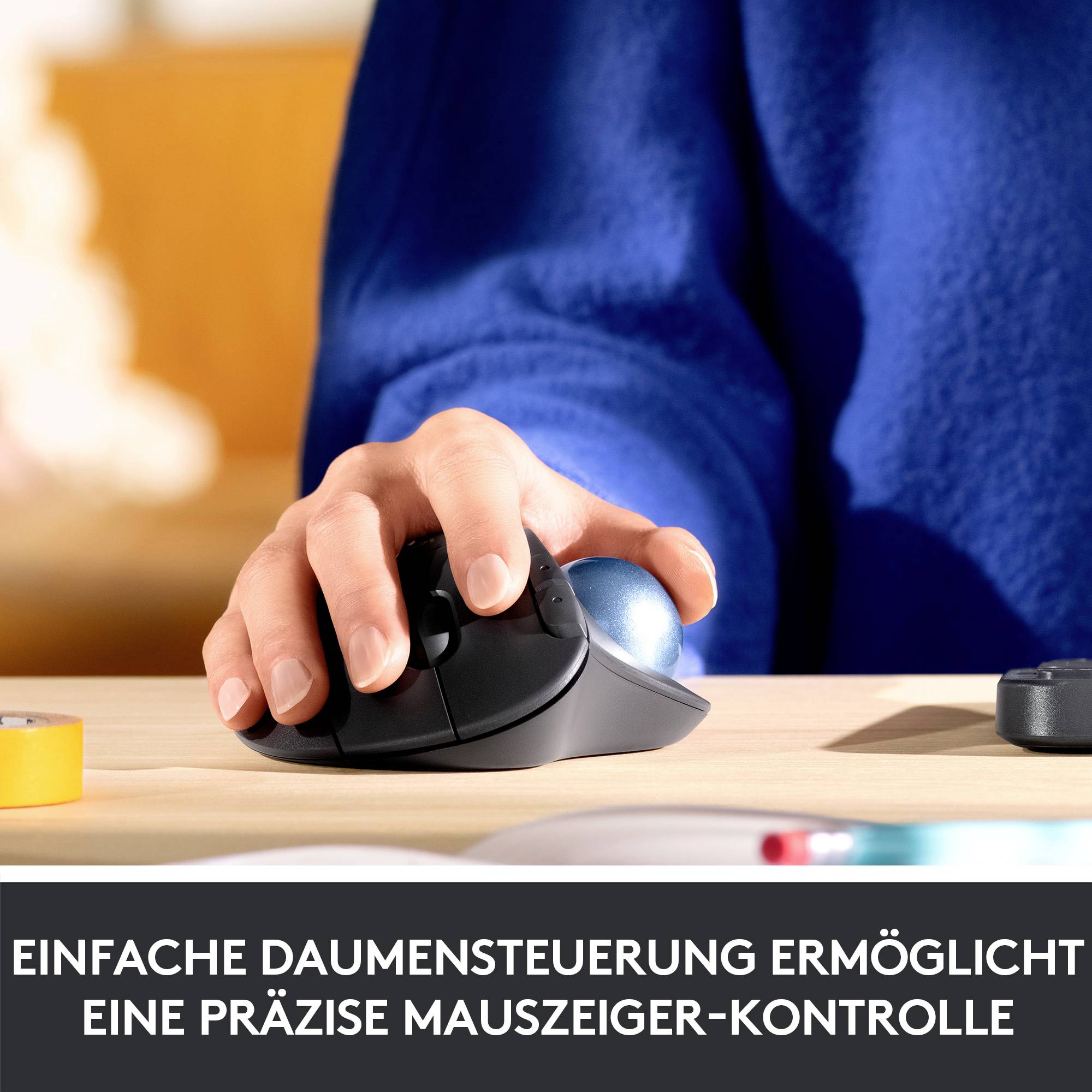 Logitech ERGO M575 Trackball Funk Optisch Weiß 5 Tasten 2000 dpi Ergonomisch-15